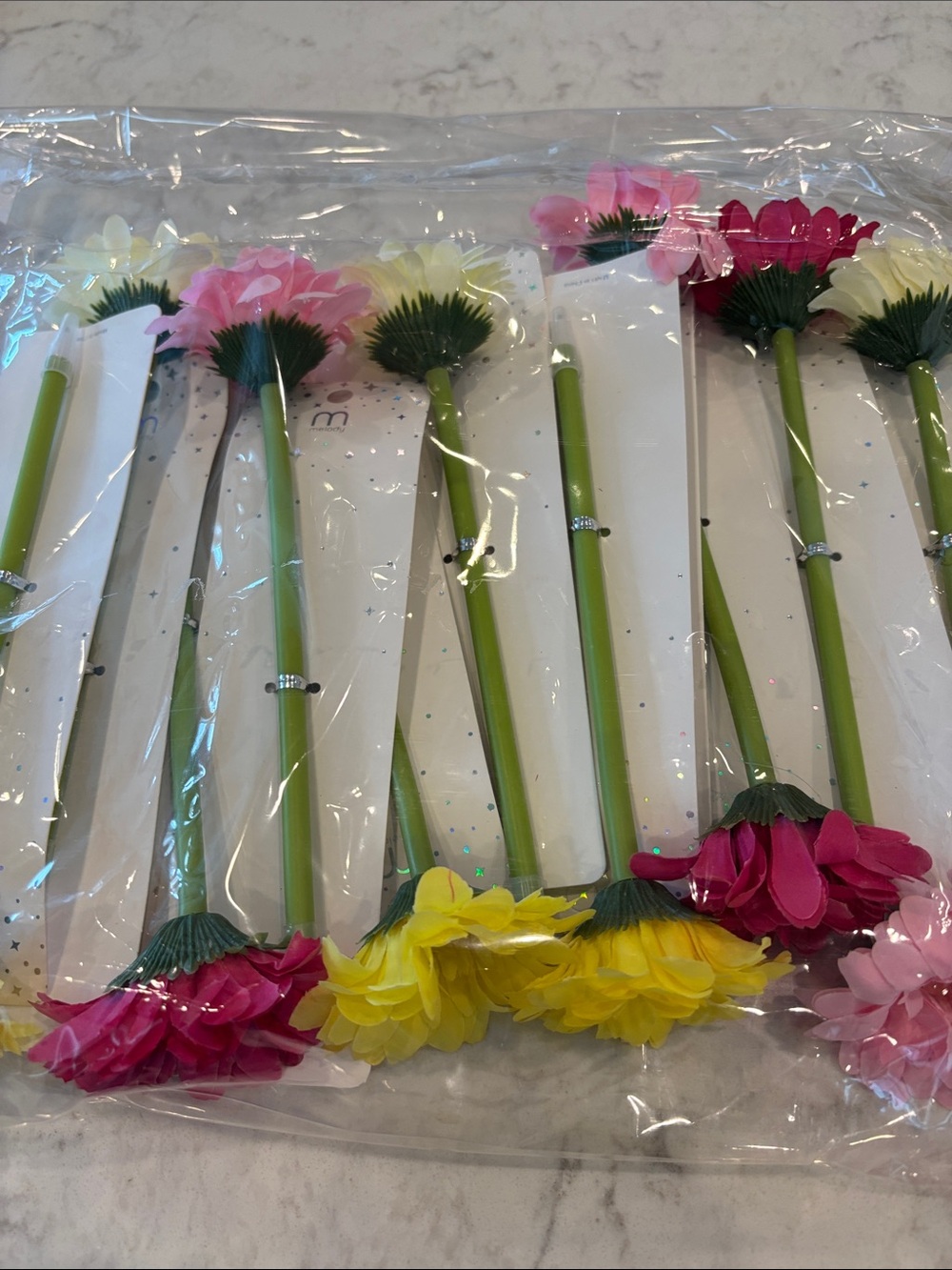 Dozen Flower Pens Flexible Stems NIP